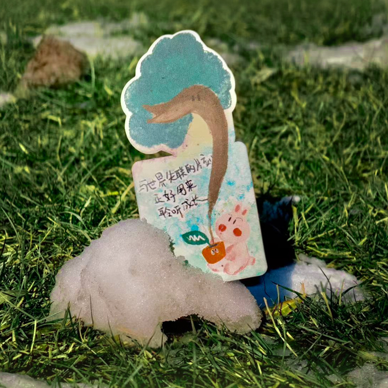 预售-原创手绘种子卡环保卡片创意发芽异形贺卡文创产品周边