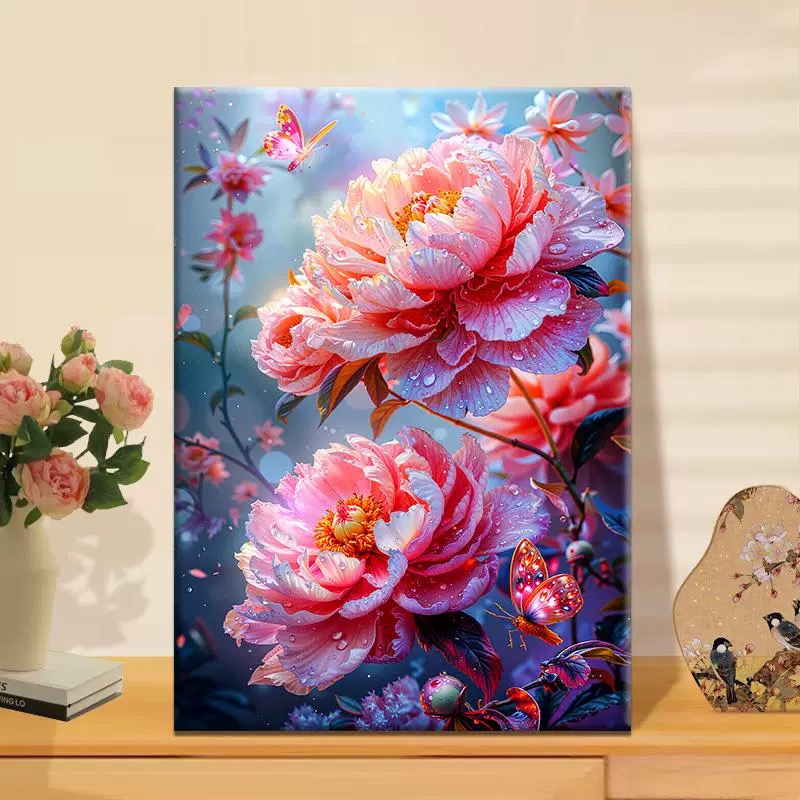 富贵同春|数字油画diy真心遮盖六代颜料填色涂色手绘礼物油彩装饰