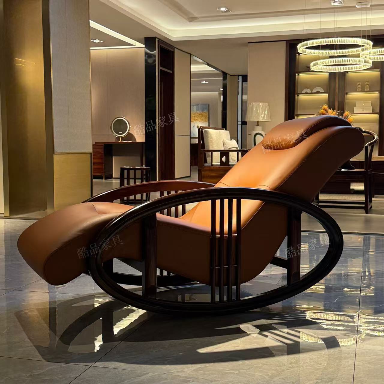 【乌金木】躺椅沙发/摇摇椅1430*615*810