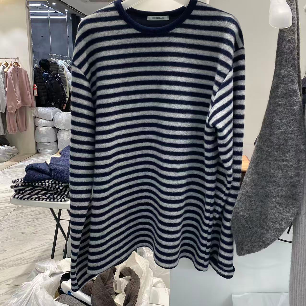 【A2在韩国】东大门女士条纹圆领长袖衫《NO退NO换》