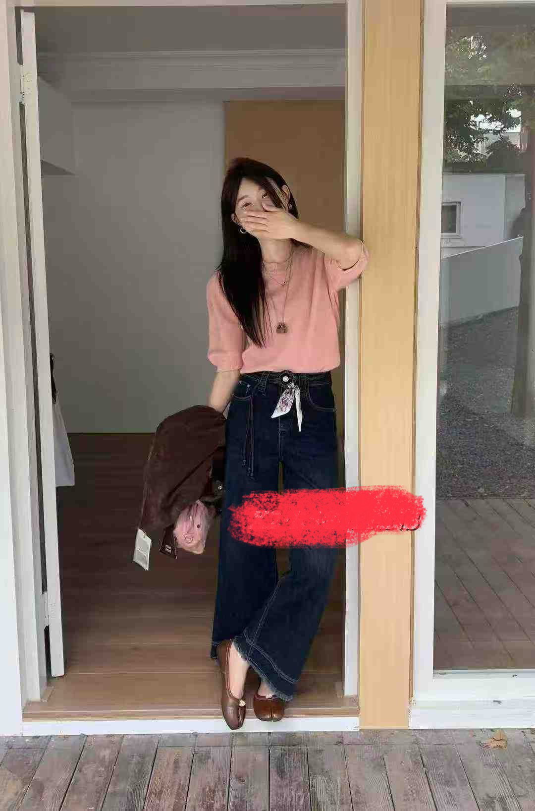秋季小个子高腰流苏阔腿牛仔裤显瘦百搭气质十足