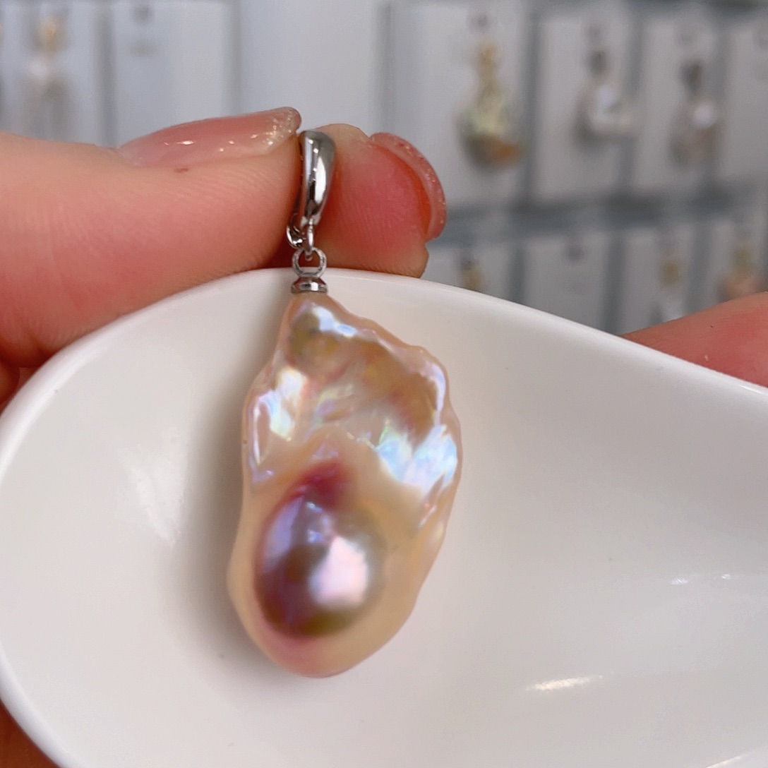 淡水珍珠颈饰银S925镶嵌紫*门