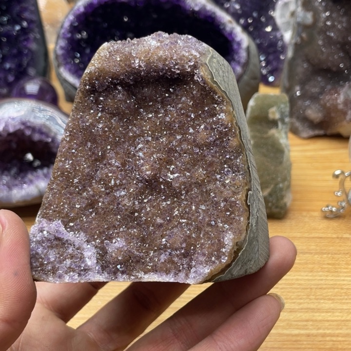 紫晶水晶彩金未镶嵌