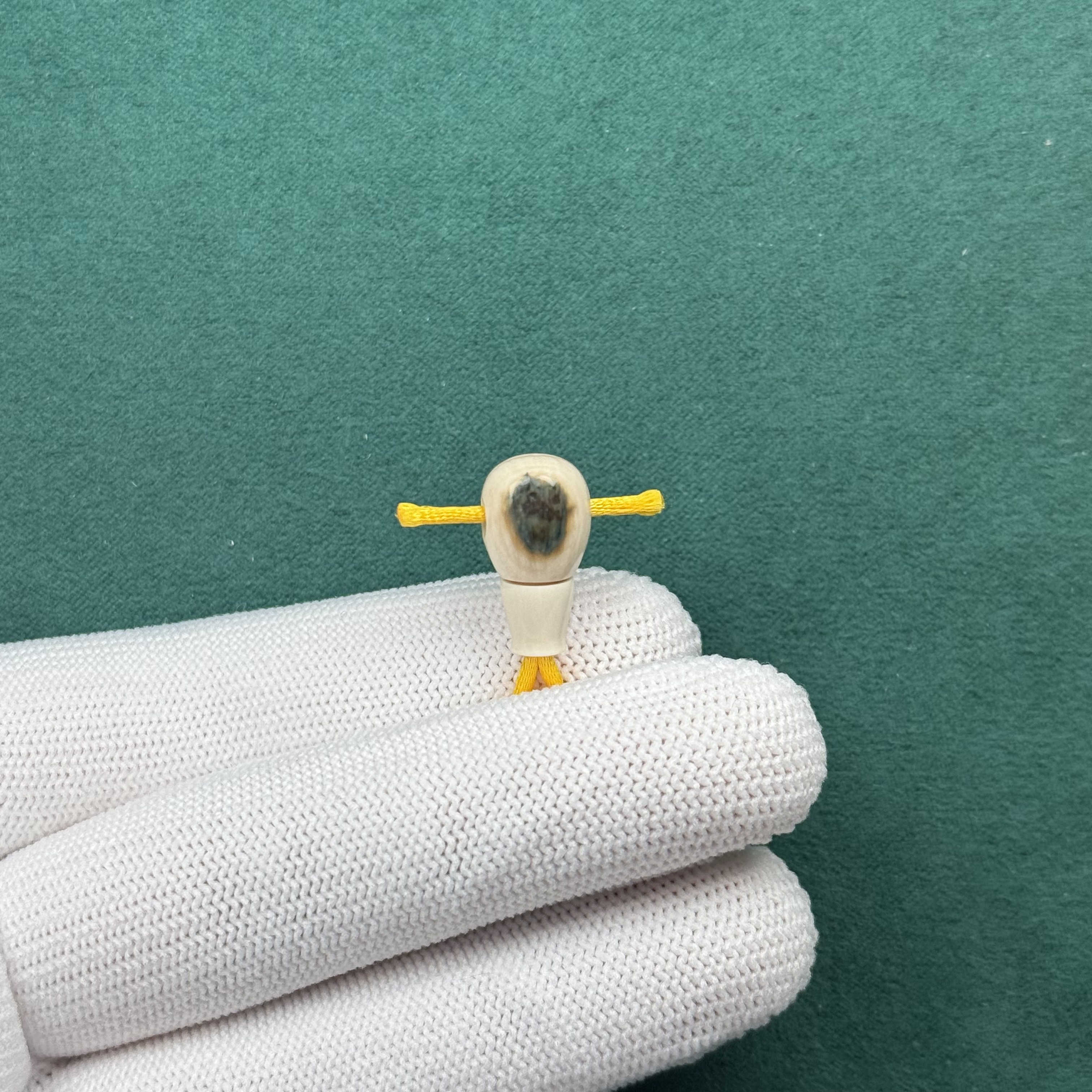 D74-09天然猛犸牙 蓝眼睛三通 8.9*16.7*9mm支持复检假一罚十