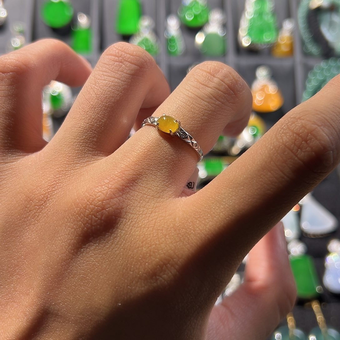 翡翠银S925镶嵌戒指