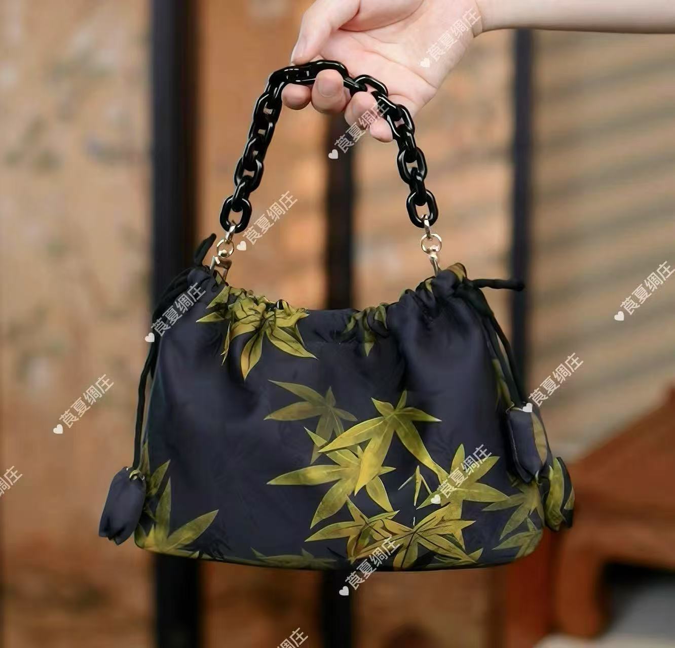 【新-如意包-链条】新中式香云花萝26*18暗纹提花调节斜挎国风百搭