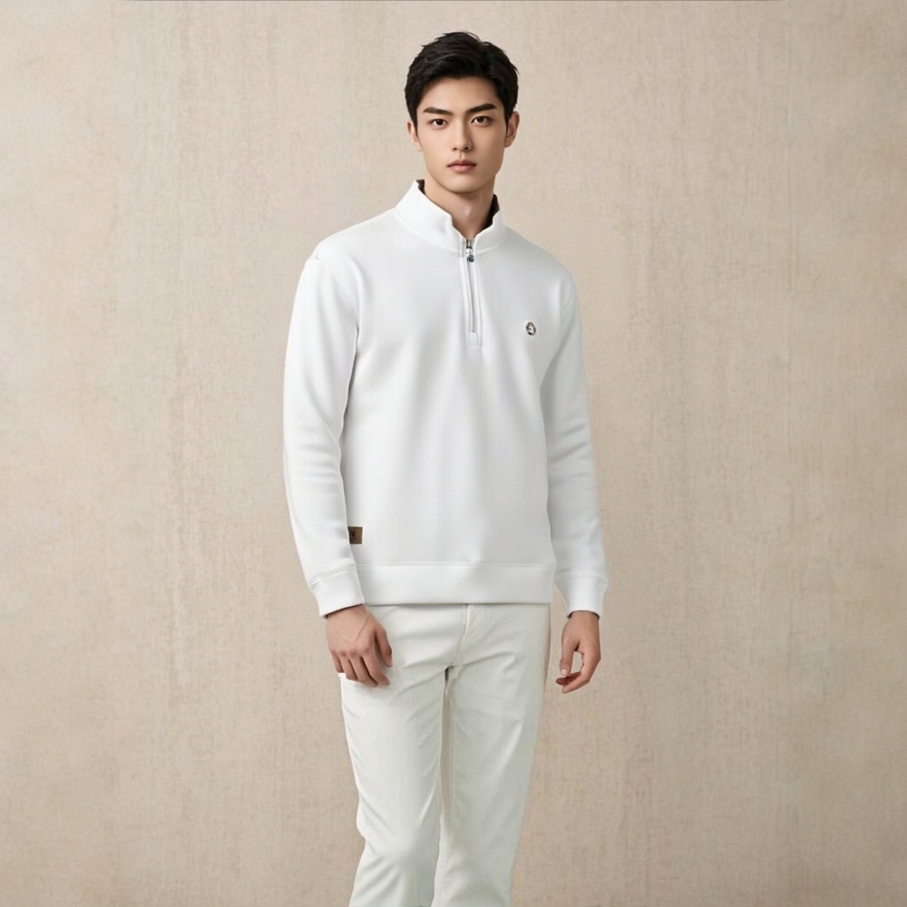 秋冬新款时尚百搭潮流经典款男女拉链半开胸长袖卫衣B852