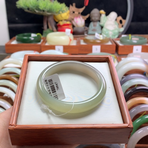 和田玉手镯未镶嵌52/53