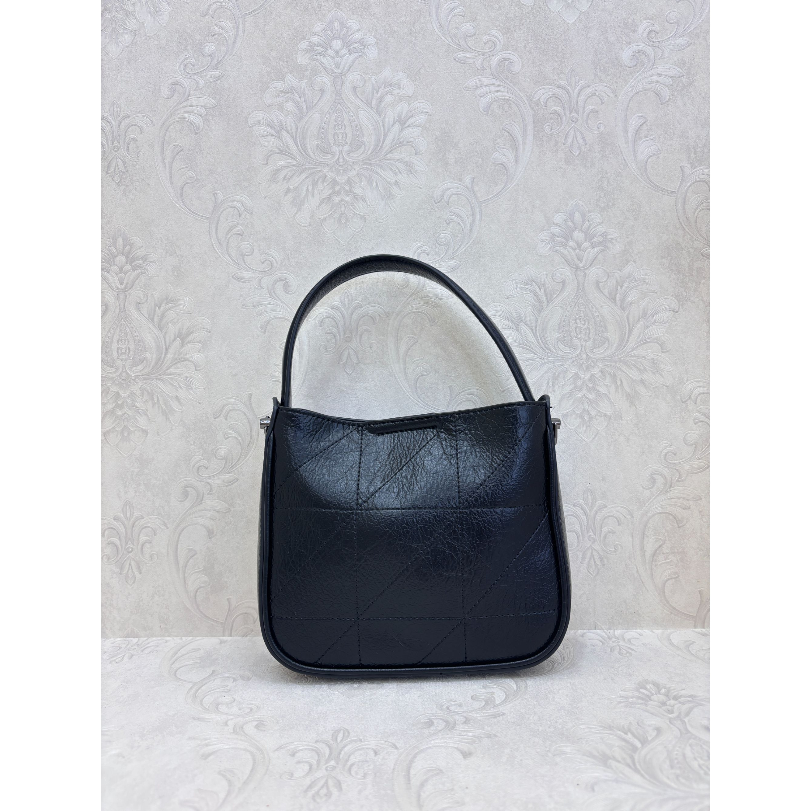 Laugh Queen手工打造真皮女士新款包 10904 黑色 毛 20cm