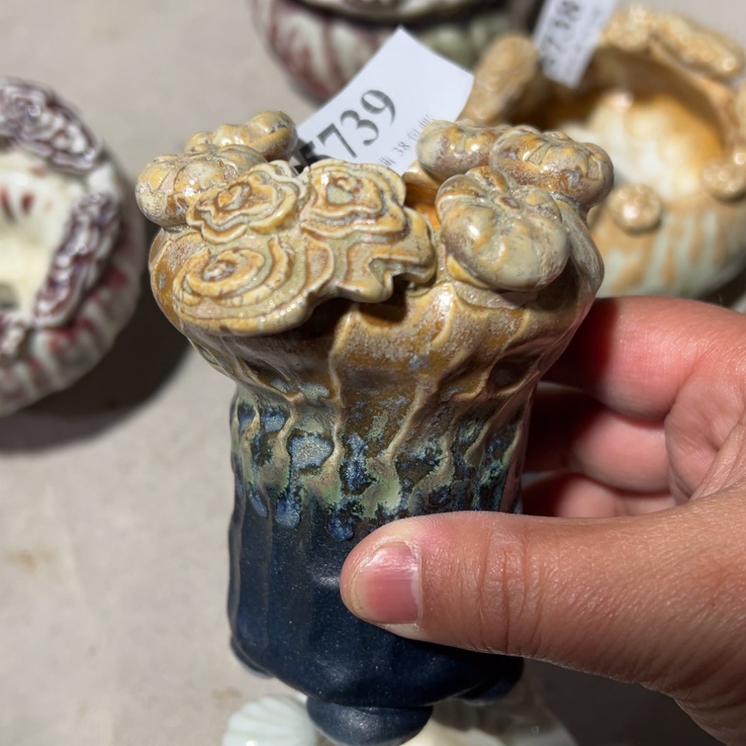 红陶口5高10 景德镇手工花盆