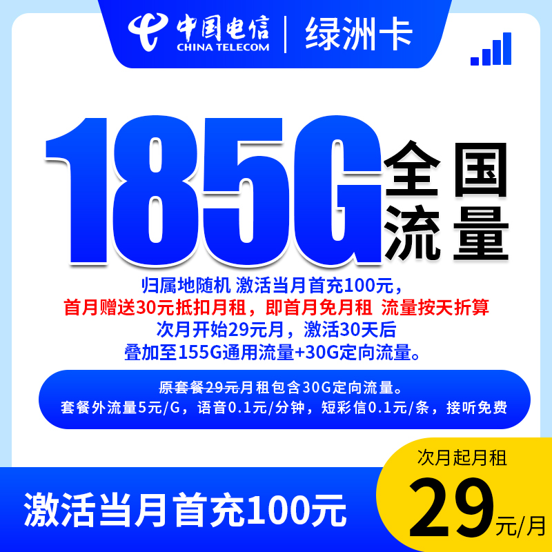 【绿洲卡-仅发广东】大流量卡电话卡不限速5G网卡官方手机卡