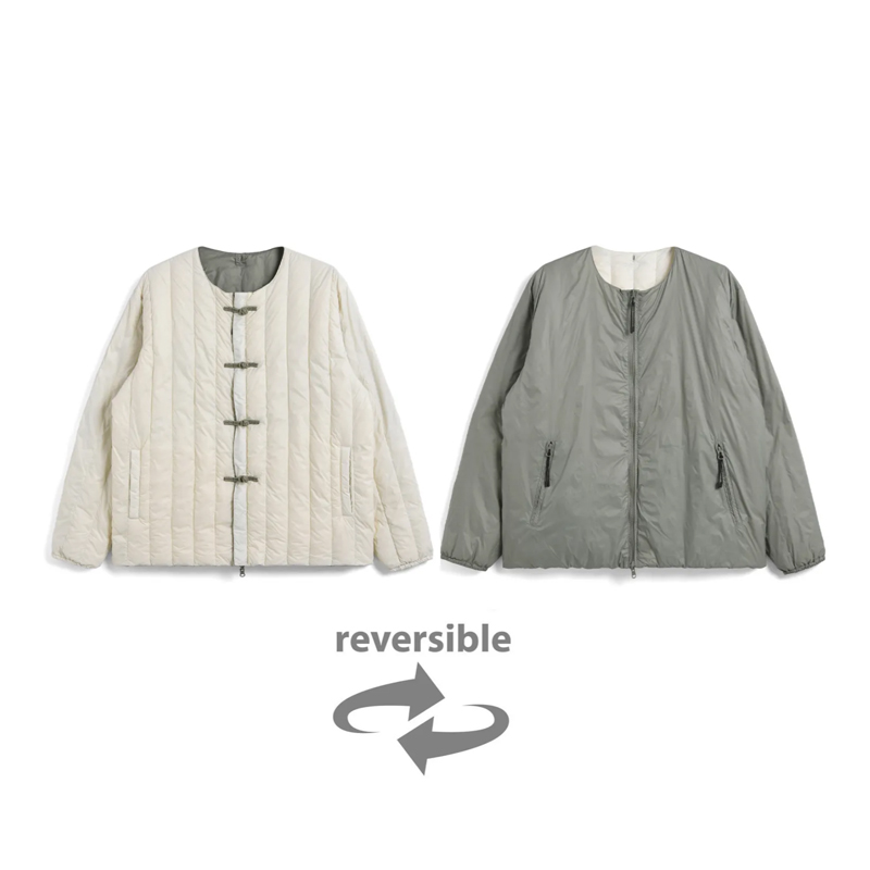 REVERSIBLE CHINA BUTTON INNER DOWN JACKET 两面穿外套