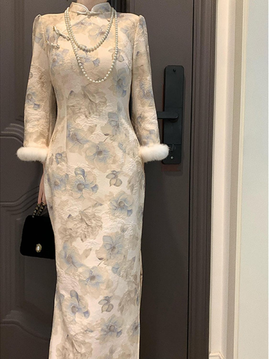 2024新中式改良旗袍裙【香妃迷蝶】年轻款气质加绒加厚保暖连衣裙