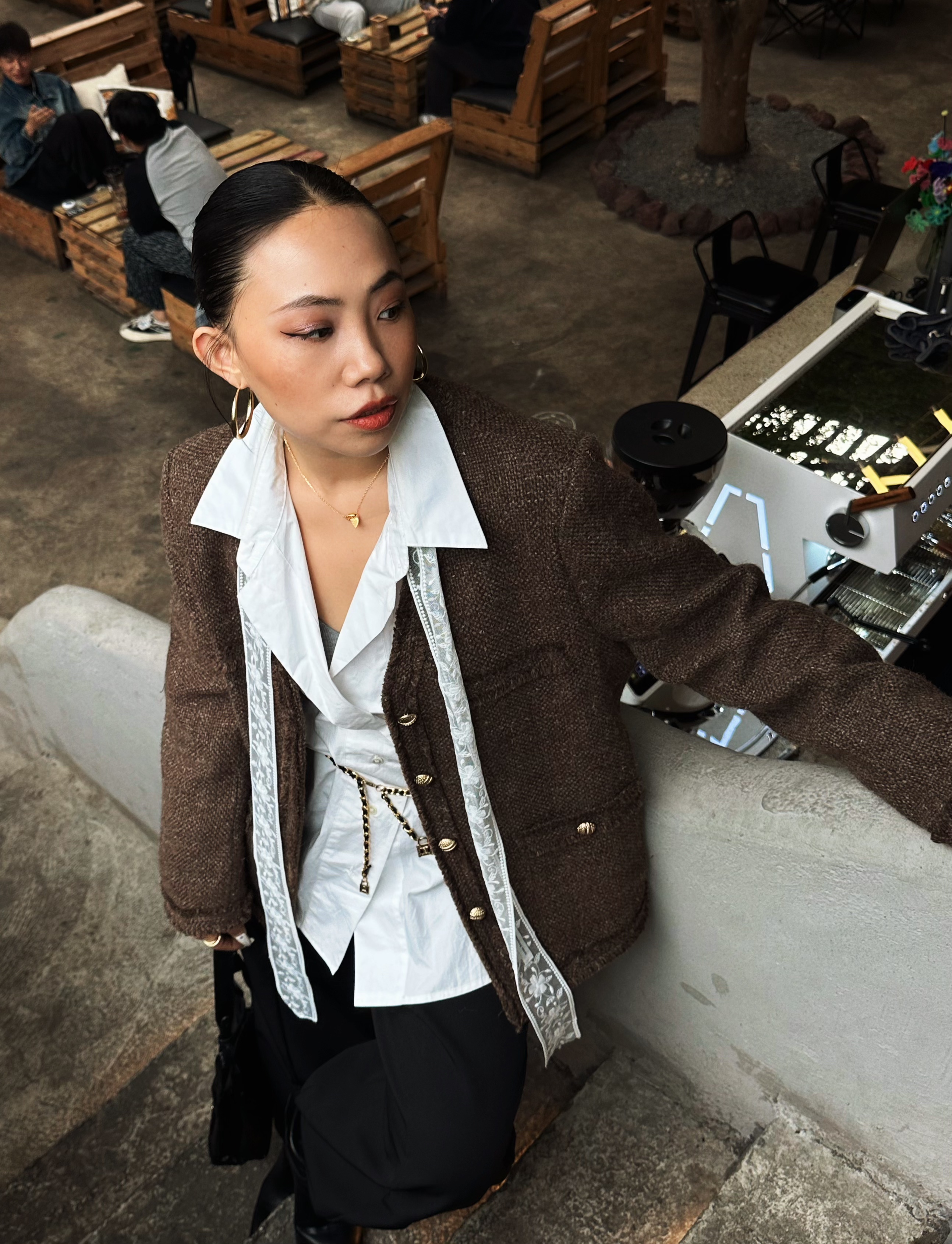 【拽姐小香风】秋冬加棉复古显贵气质帅气飒羊毛小香风外套