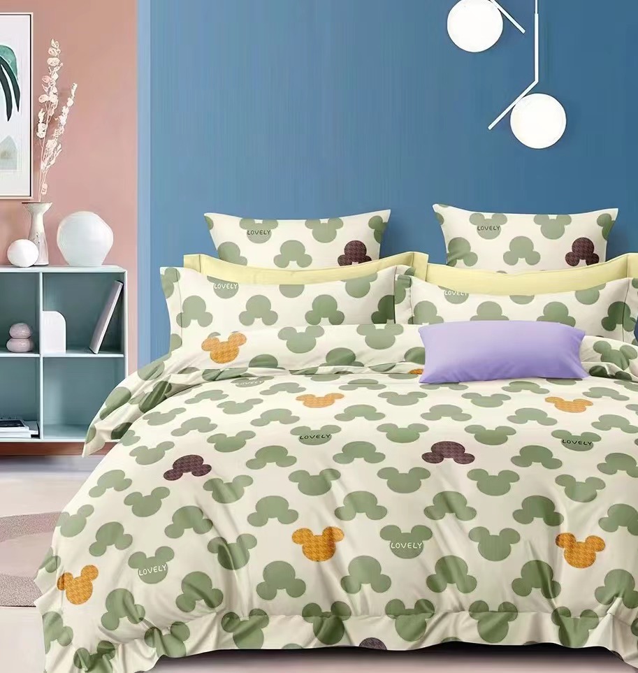 亲肤柔软透气床单-吉米熊/绿加厚