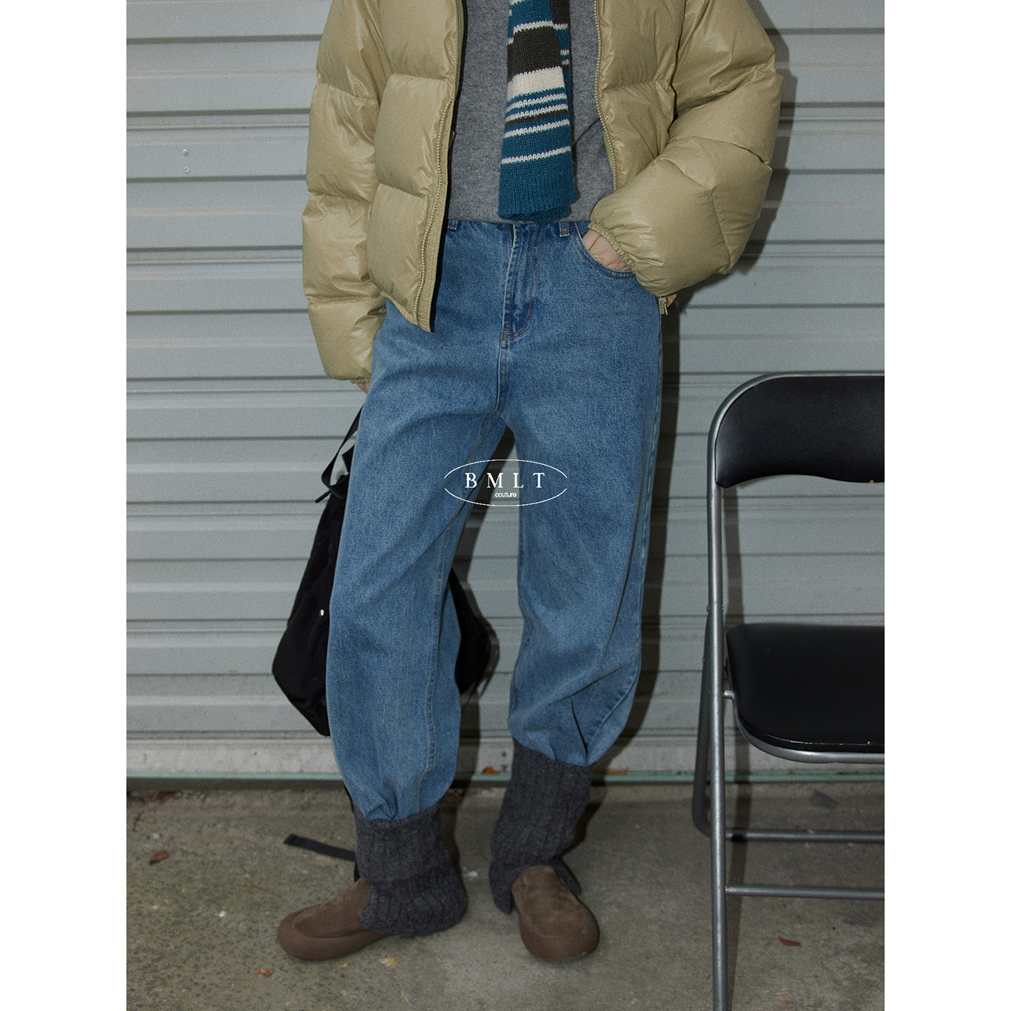.BMLT [圣特罗佩] 韩系高腰秋季棉直筒宽松牛仔裤百搭显瘦长裤女