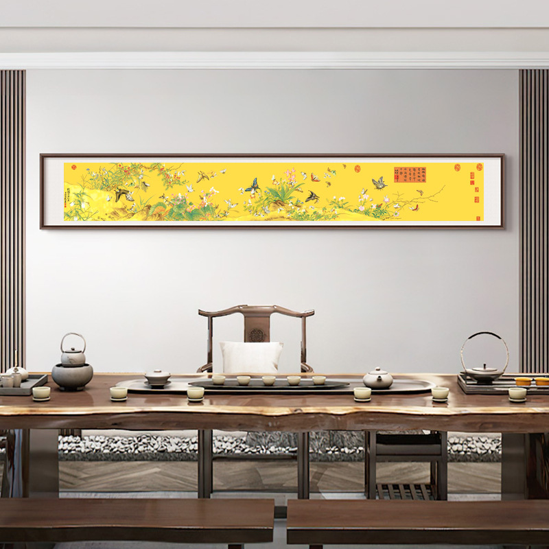 【2680】百蝶图全景480*75中格3股58色线绣十字绣