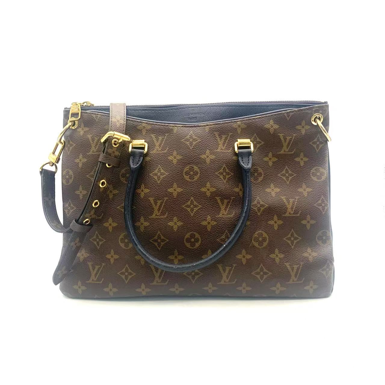 95新 LouisVuitton/路易威登 老花拼蓝中号传奇托特包