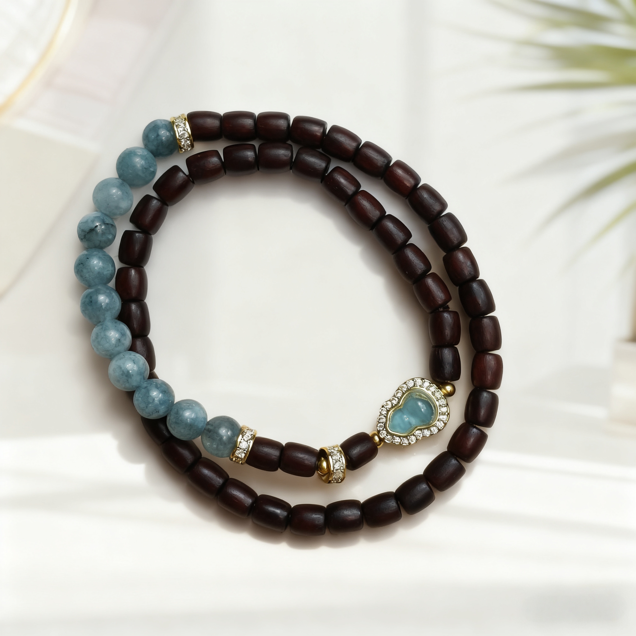 小叶紫檀直切珠双圈葫芦款 精品手串 无礼盒 AC 0022