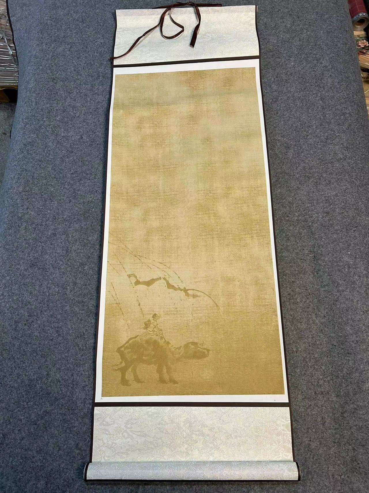 蜡染复古空白宣纸挂轴