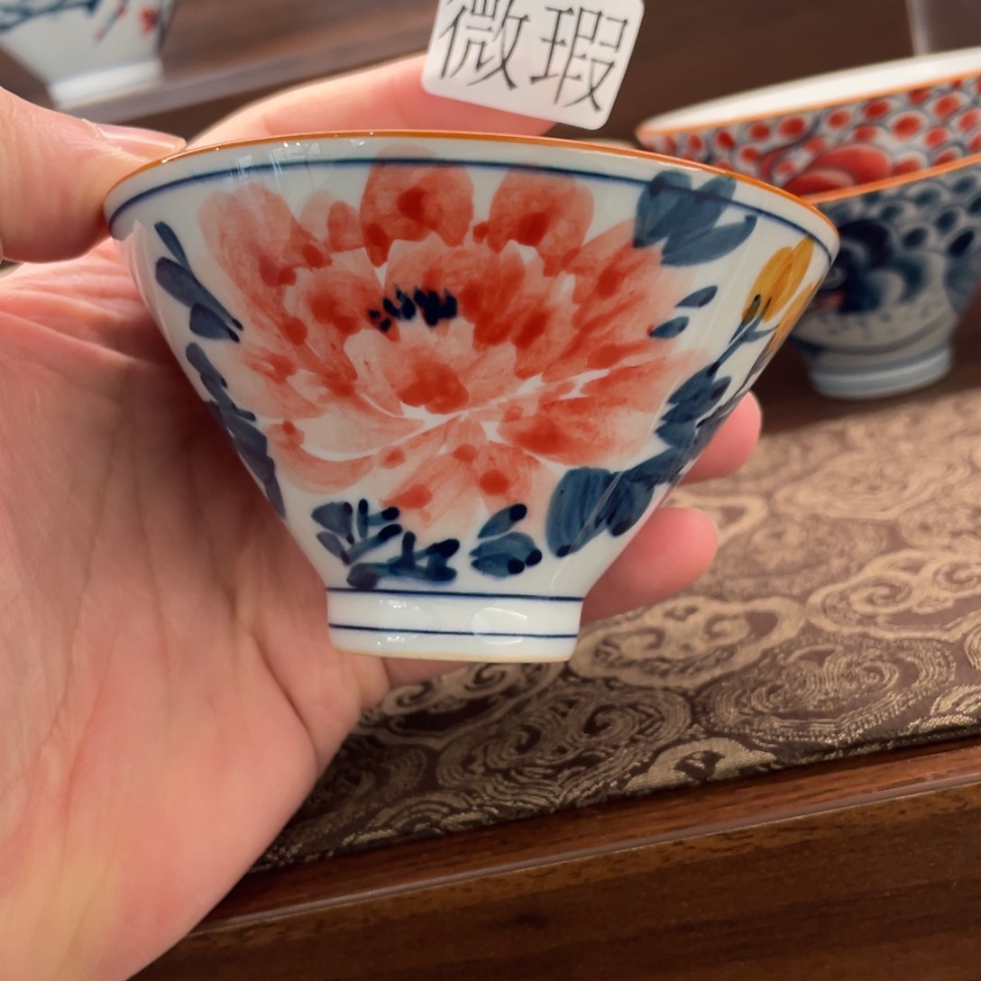 釉下手绘茶具微瑕