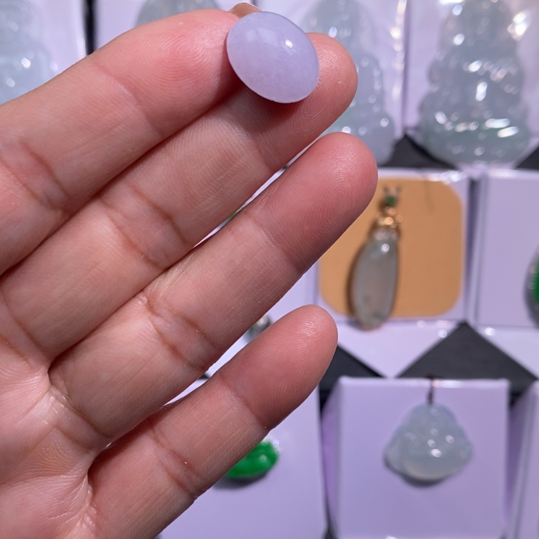 翡翠未镶嵌颈饰缅甸翡翠紫蛋面