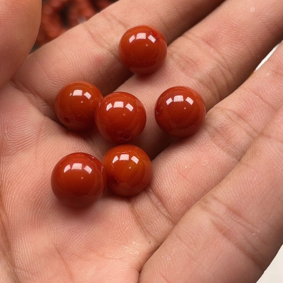 南红玛瑙未镶嵌手链圆珠一个10mm