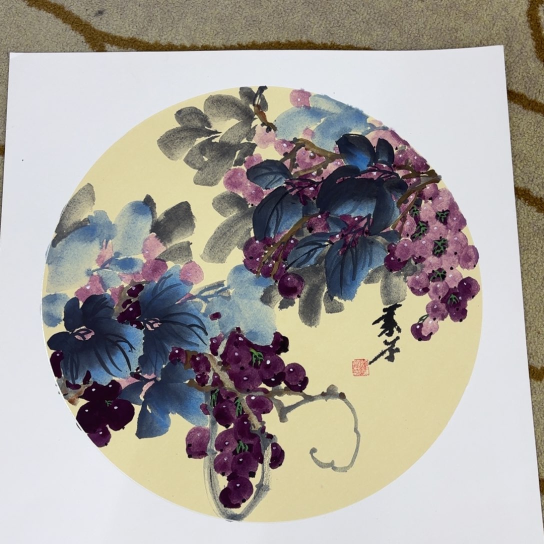 国画斗方花鸟花鸟山水