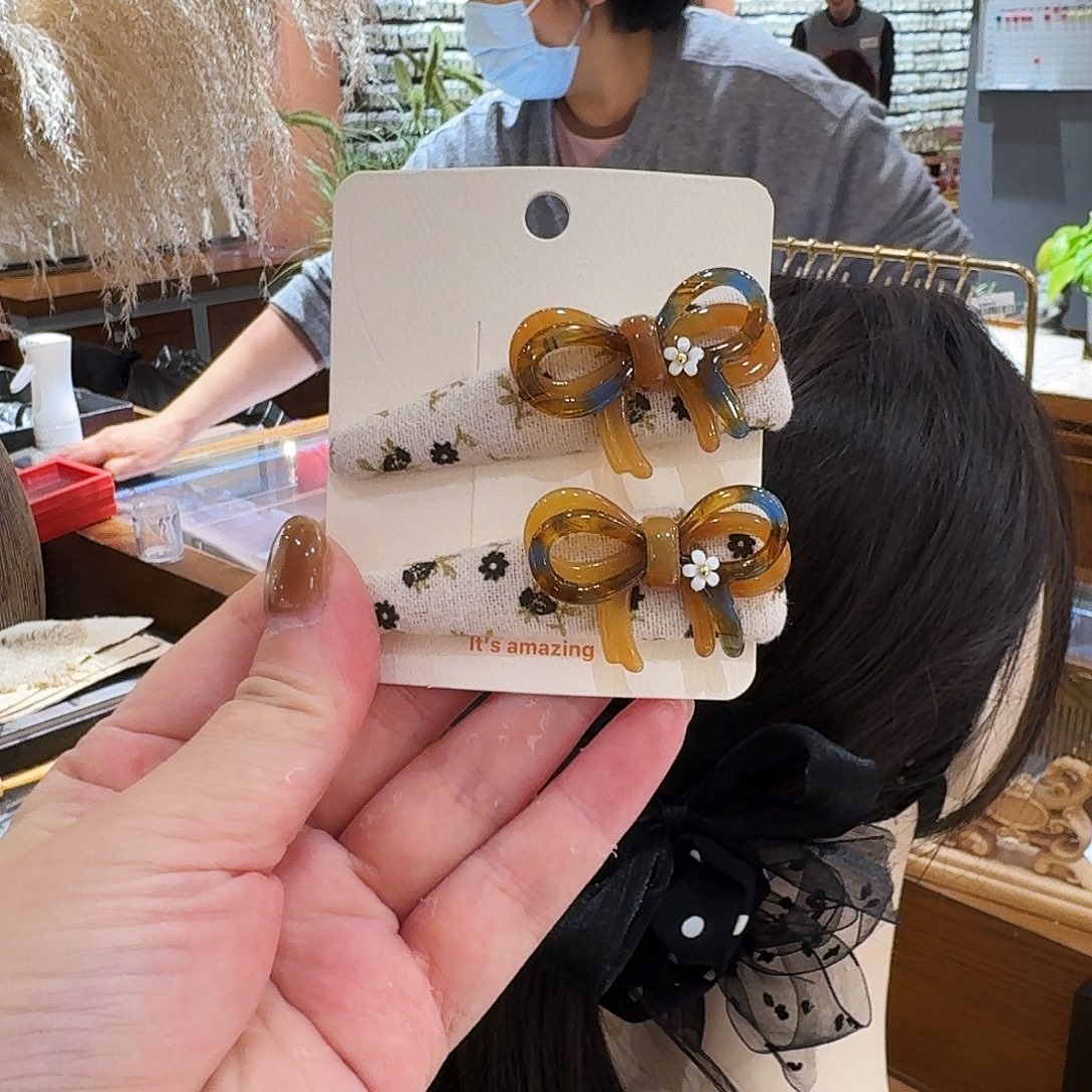 皮质铁合金碎花夹子