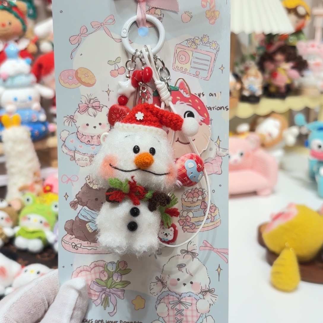 针织品雪宝挂件的