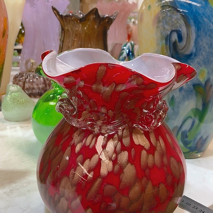 琉璃琉璃花瓶高20口7