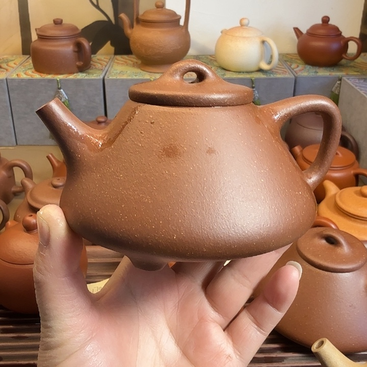 茶杯紫砂全手工紫泥子冶石瓢250cc