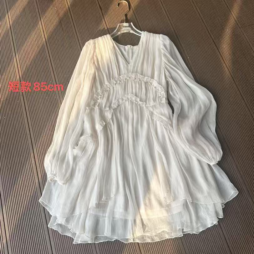 【清晨白雾】百分100桑蚕丝连衣裙59120