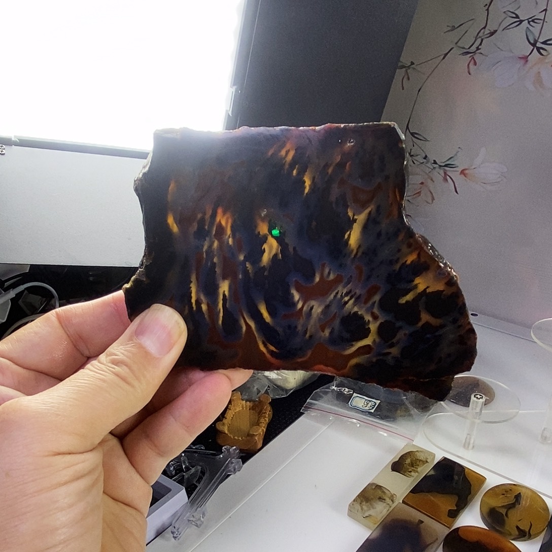 合成碳硅石非金属时尚图纹画面石饰品