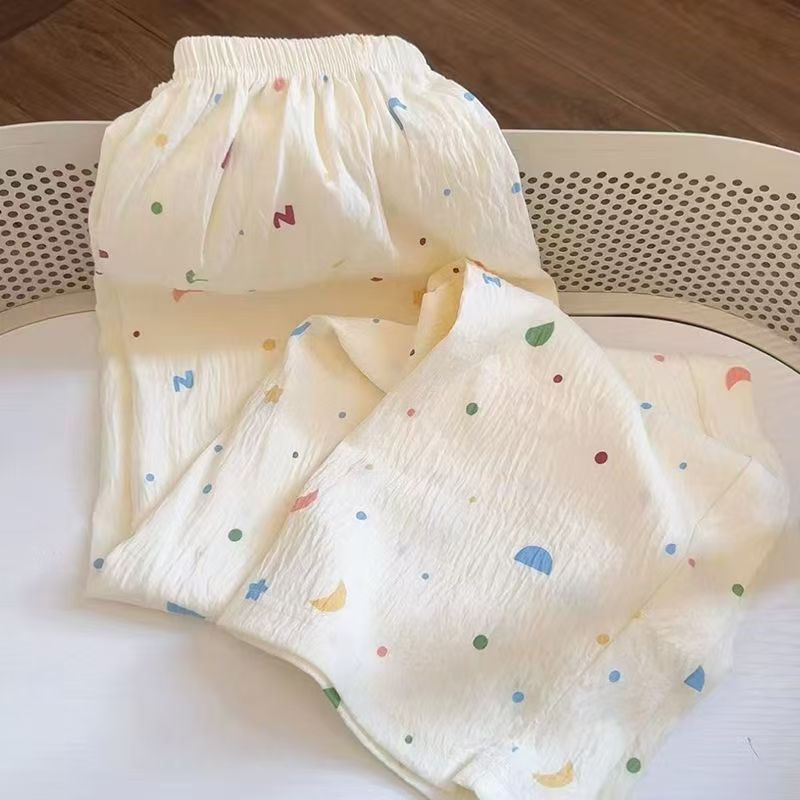 夏季ins薄款遛弯裤舒适少女家居裤网红卡通印花透气休闲宽松睡裤