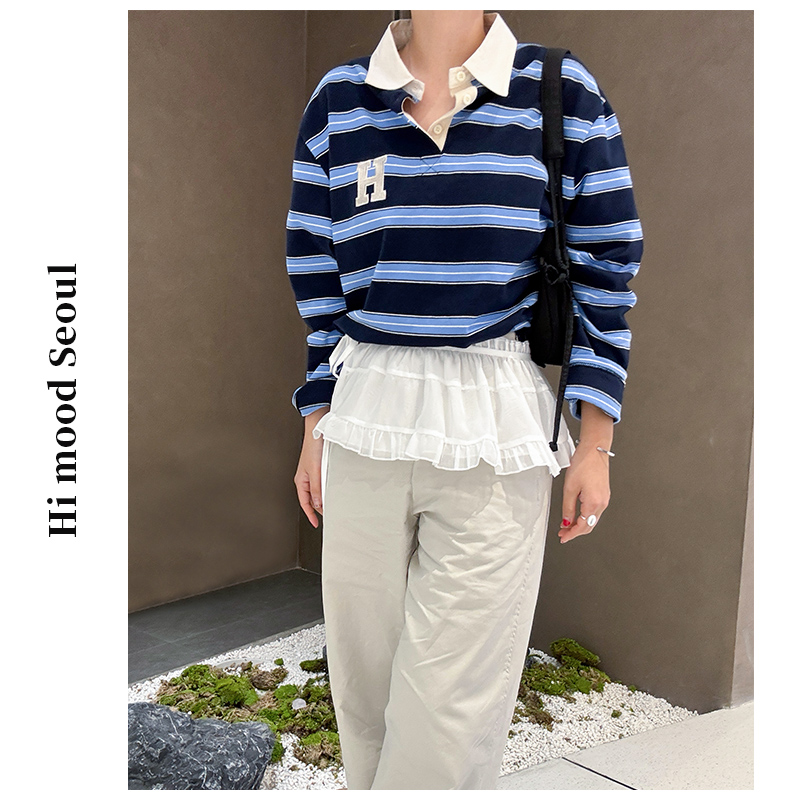 【金恩慧欧尼Hi mood】ins百搭叠穿双层蕾丝系带搭配裙帘