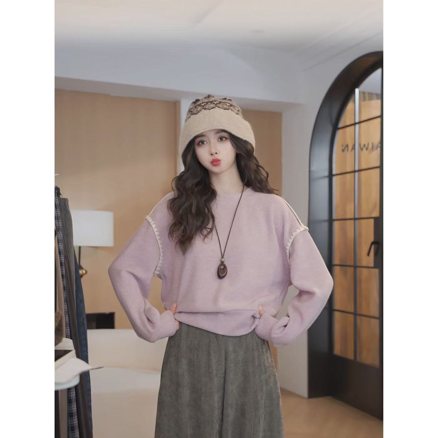 余紫绮【奶芋】女秋冬新款设计感打底卫衣YA2588080