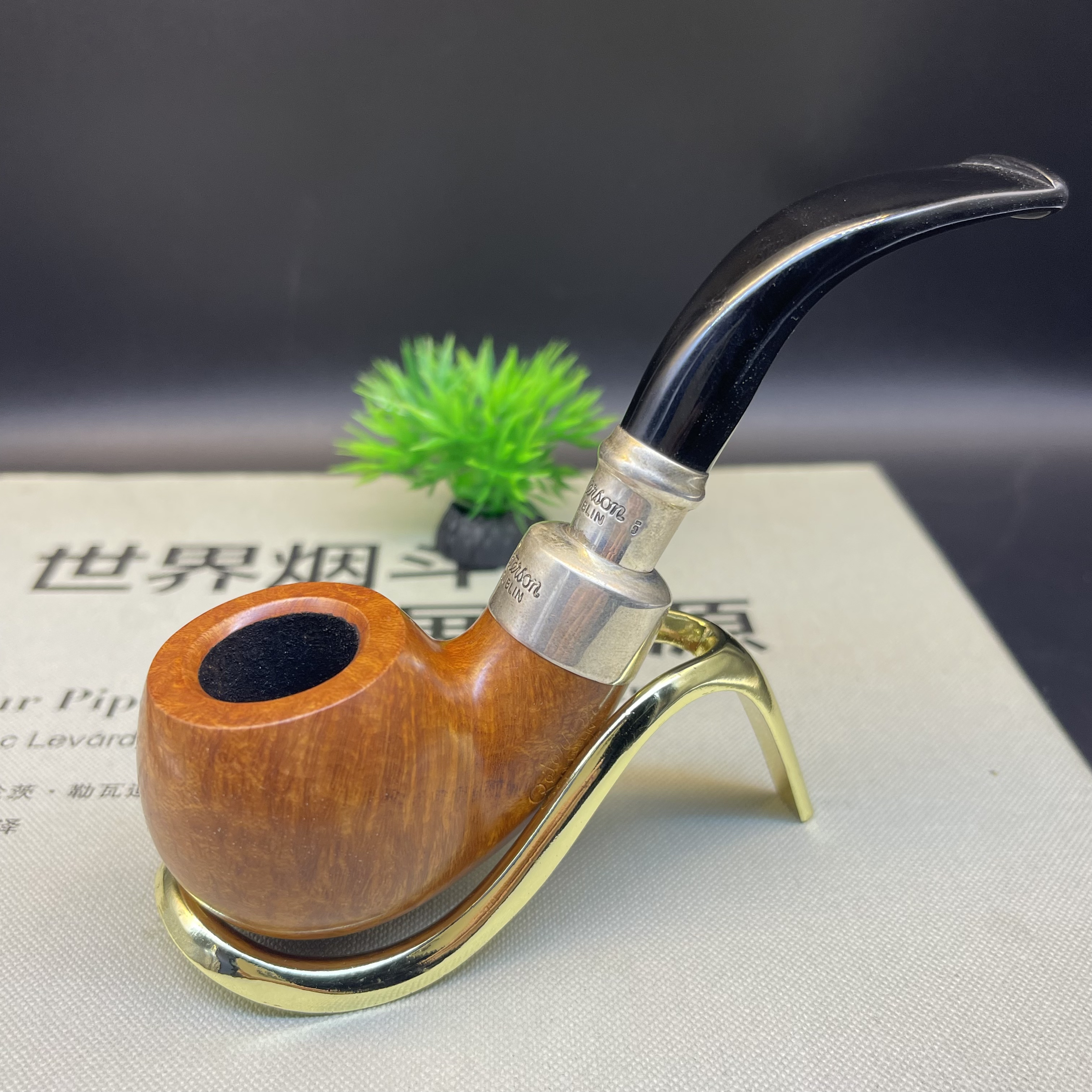 爱尔兰比德森双银龙军插自然色03型石楠木烟斗