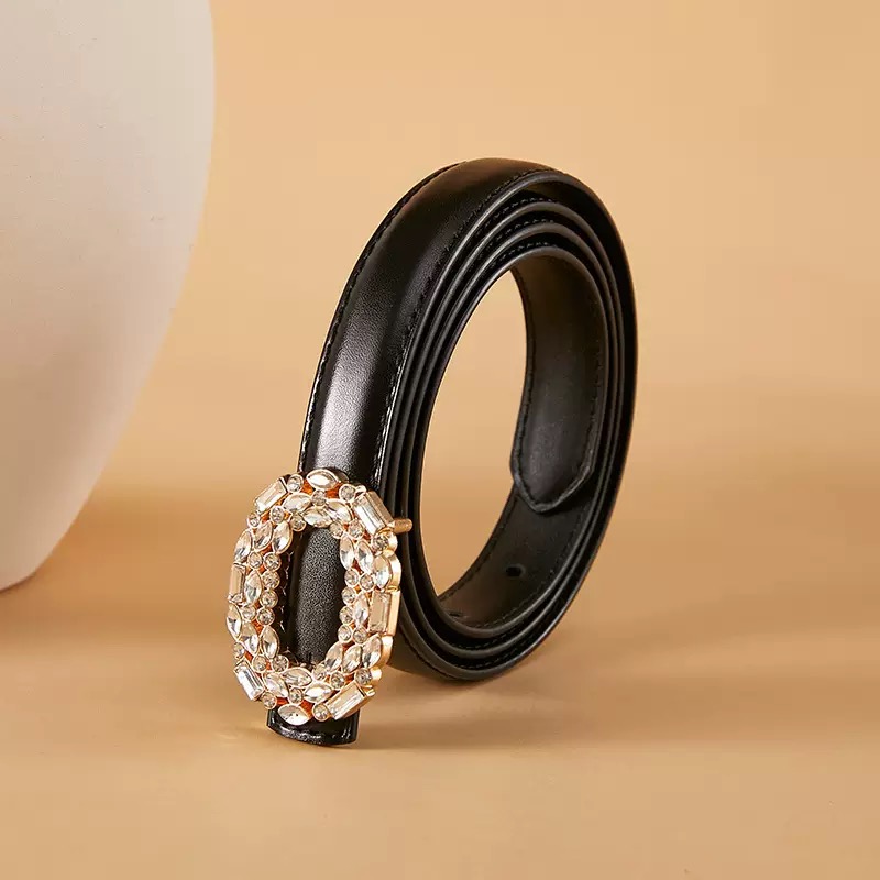 125YD4279时尚简约百搭水钻女式腰带配裙子牛仔裤休闲高级感皮带