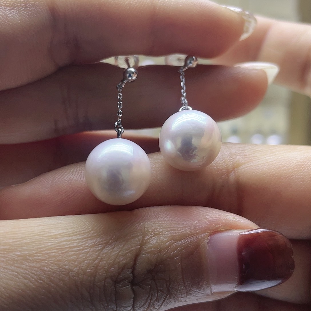 淡水珍珠耳饰银S925镶嵌