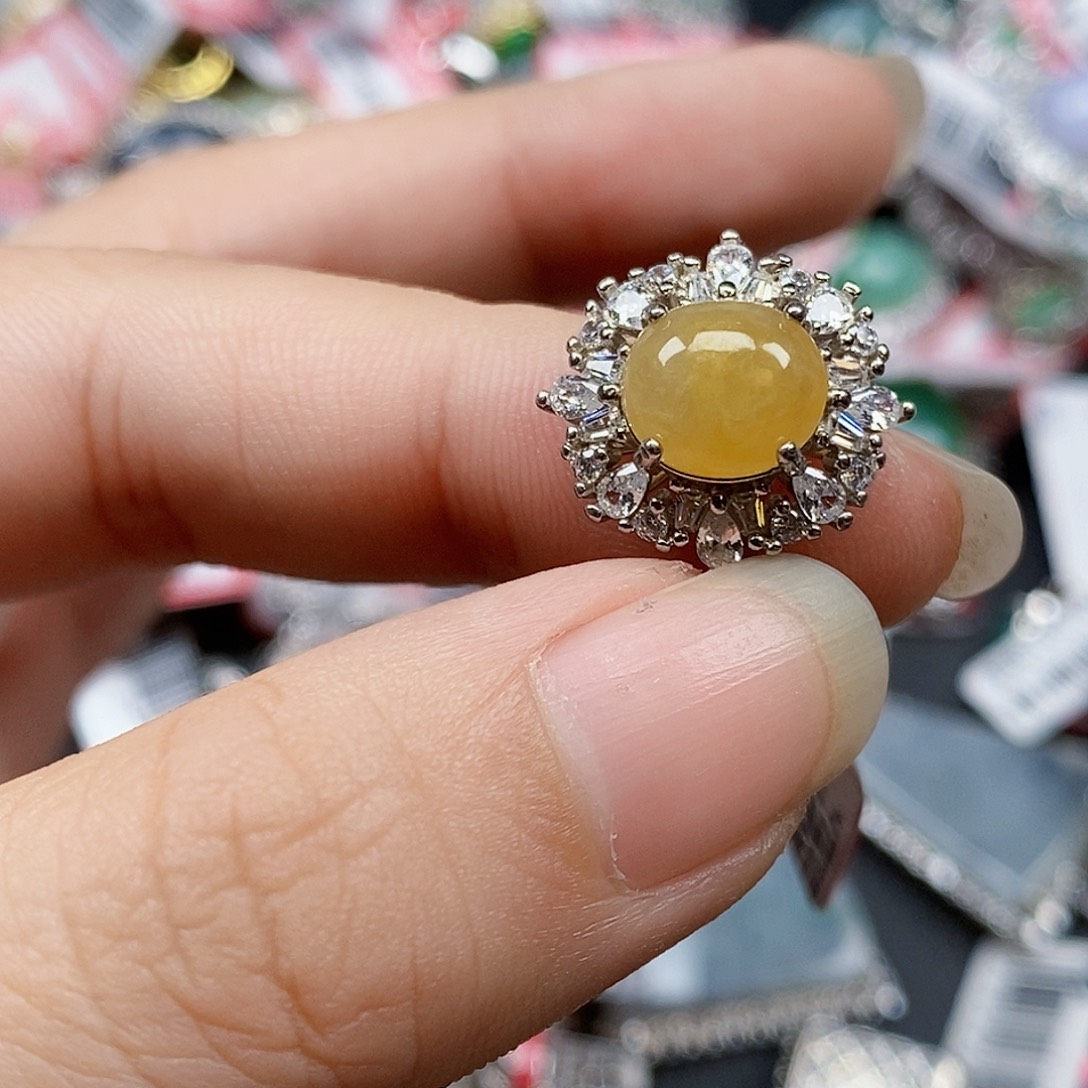 翡翠银S925镶嵌戒指