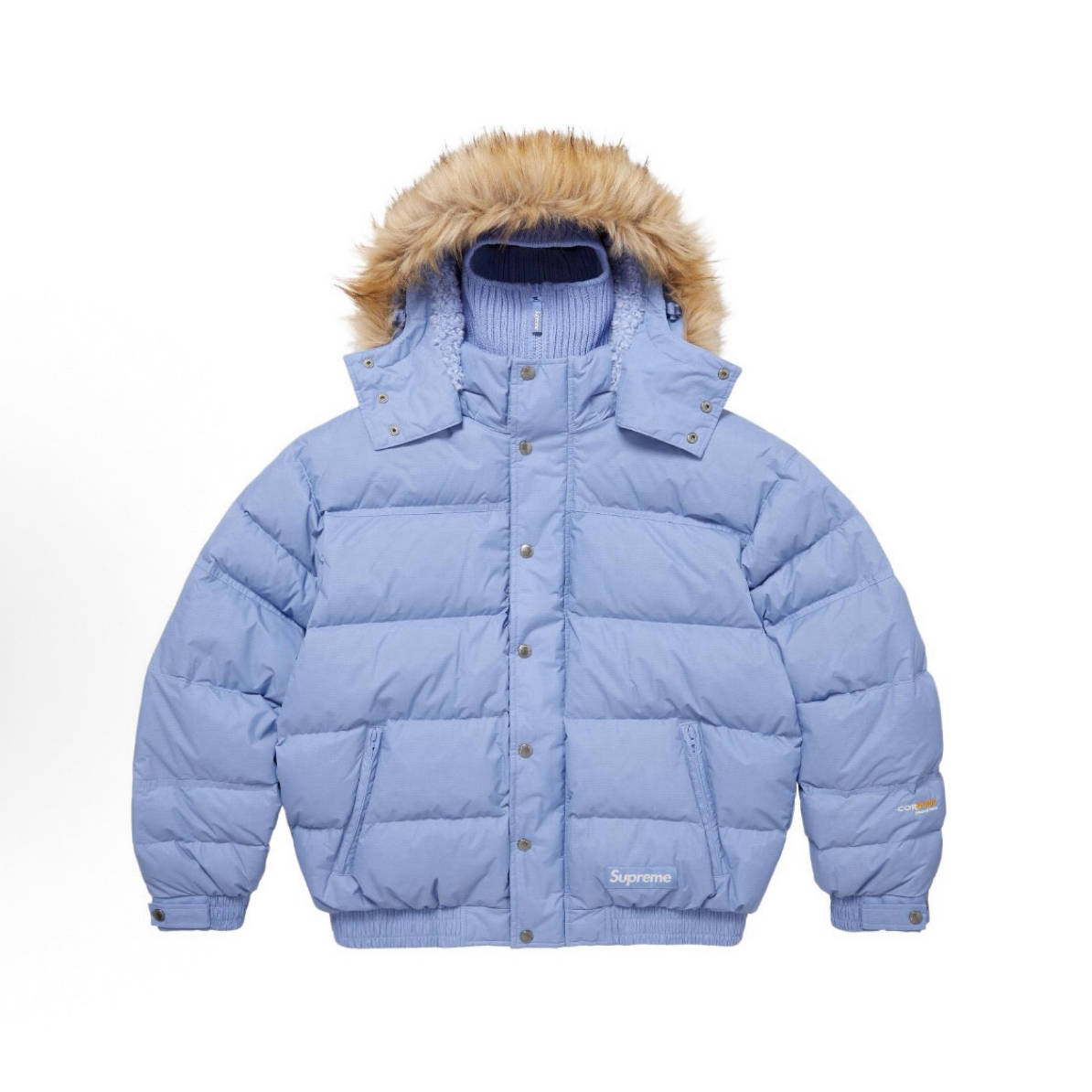 Supreme WEEK14Facemask 700-Fill  袖口刺绣图案羽绒服 