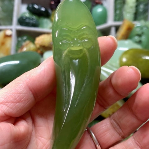 蛇纹石玉手把件未镶嵌