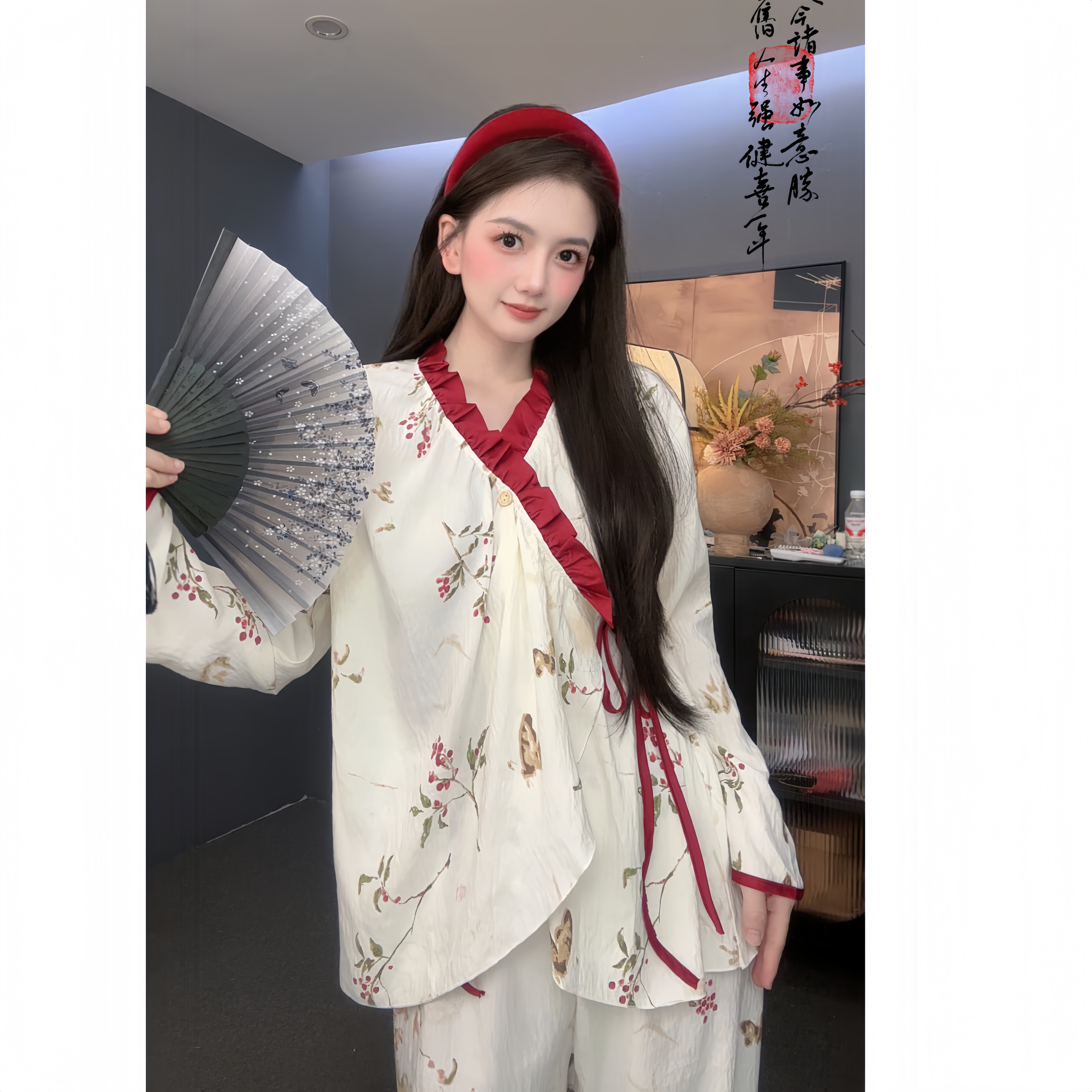 【庄生蝶梦】原创新中式翻领长袖家居服春秋可外穿设计感睡衣套装