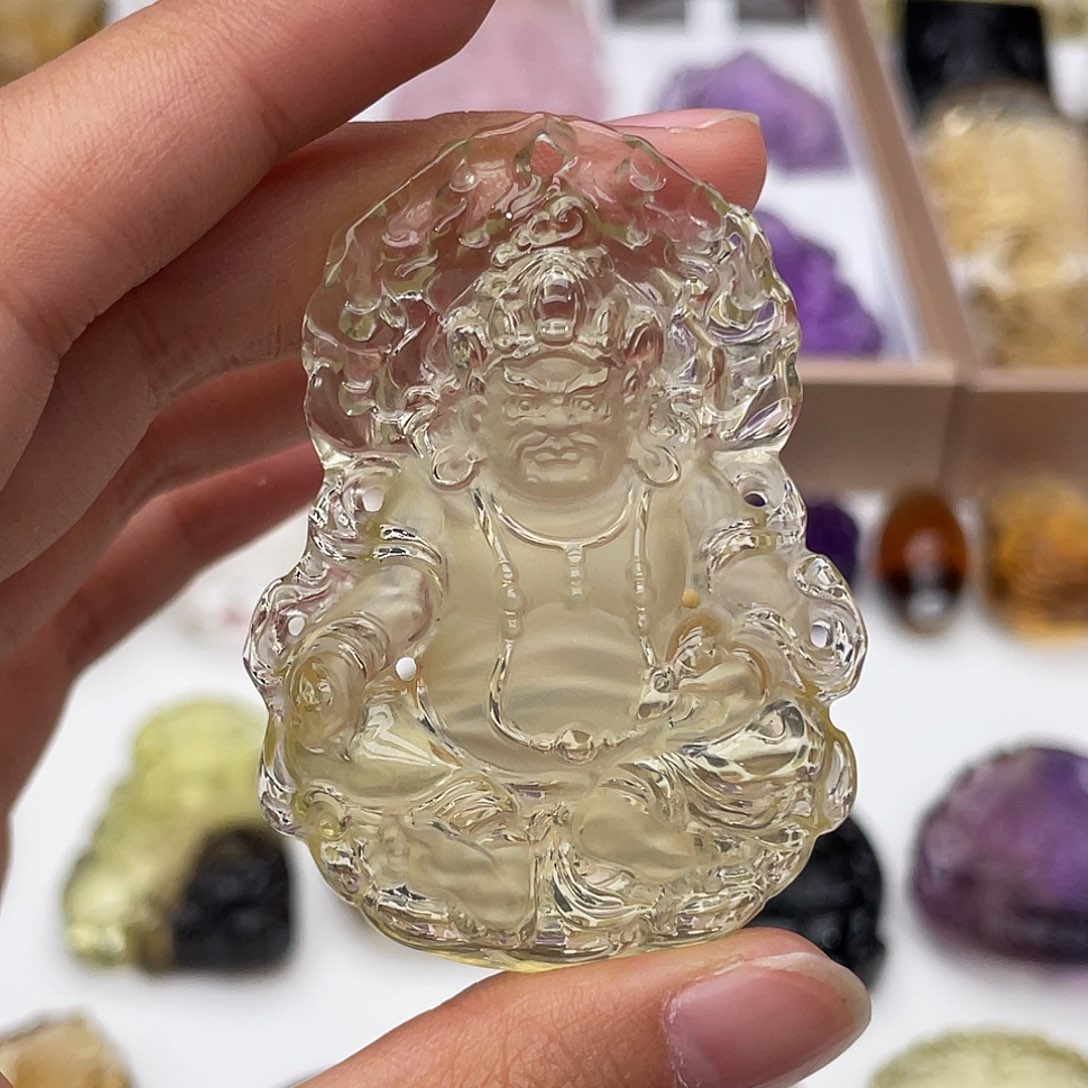 颈饰水晶未镶嵌定制吊坠黄财神