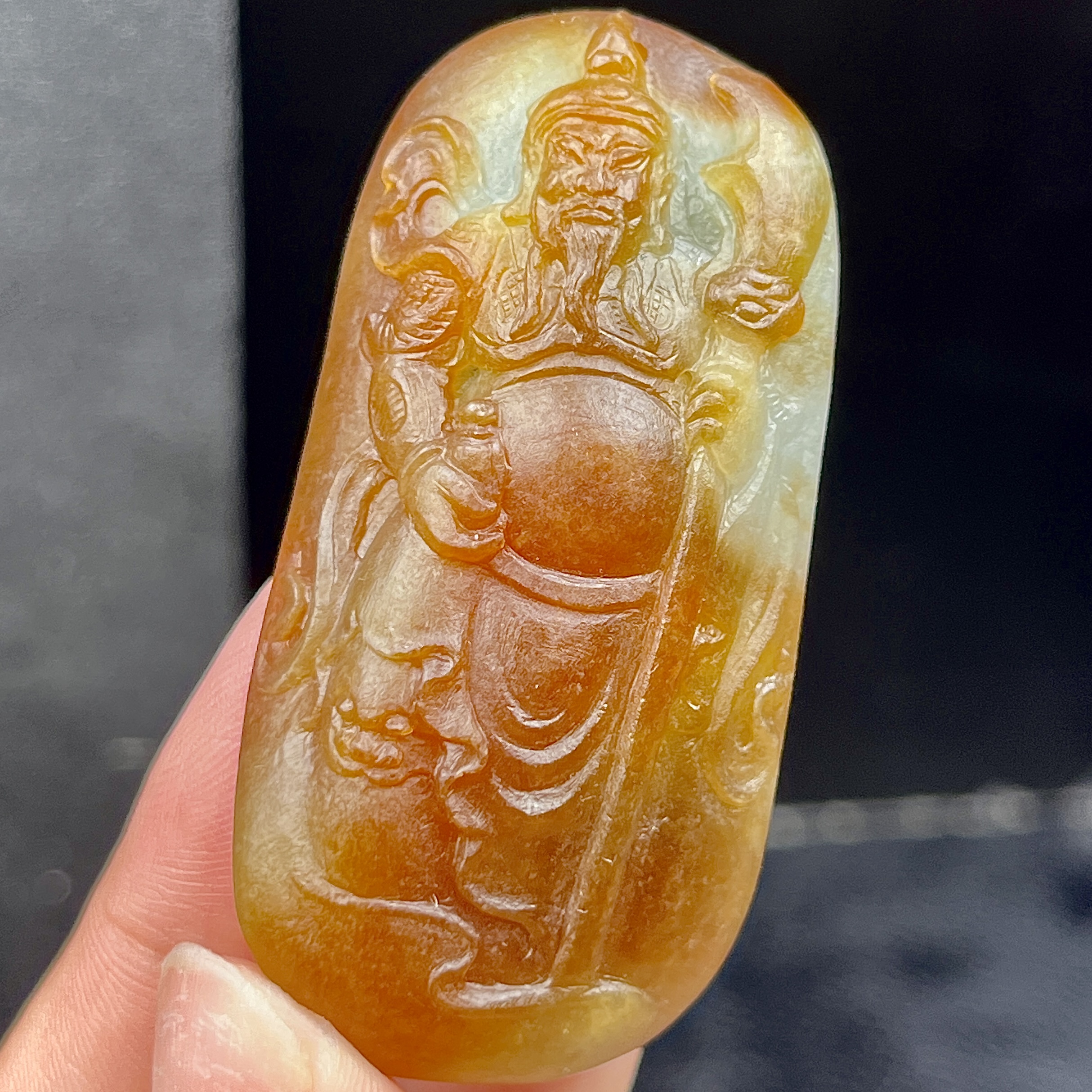 已结缘缅甸翡翠A货红翡关公