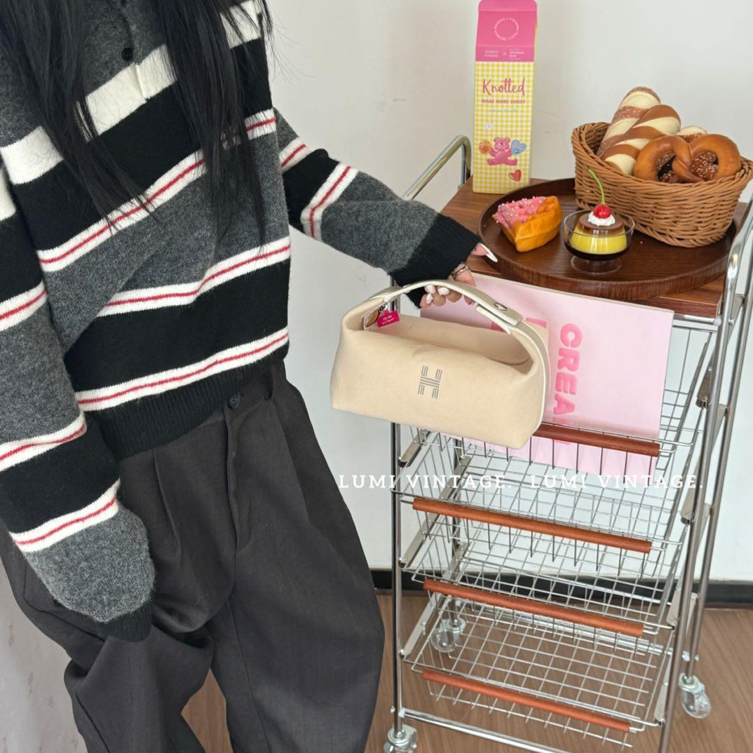 95新 Hermes/爱马仕 米色小号饭盒44641553