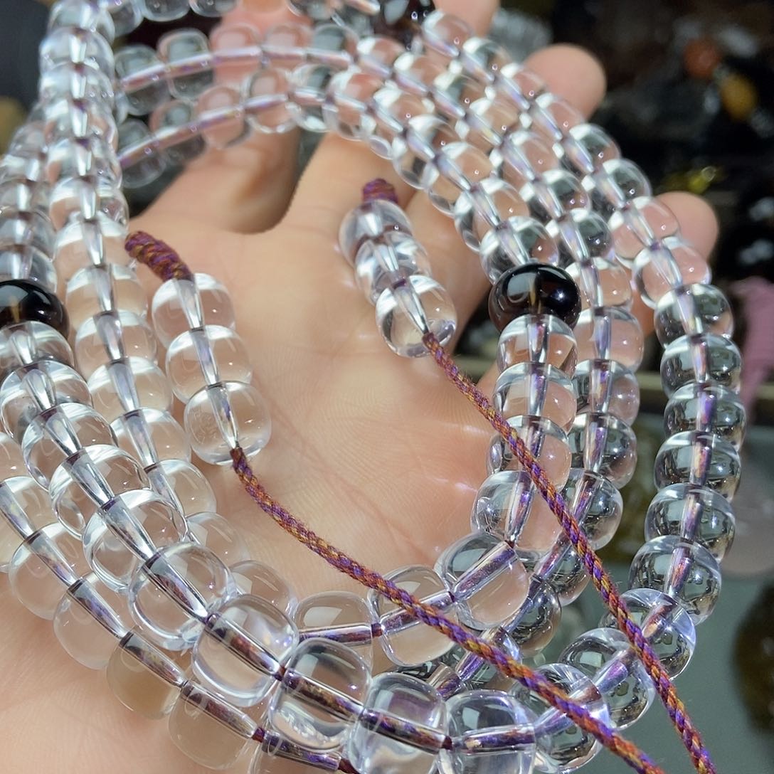 水晶套链未镶嵌水晶108颗盘珠