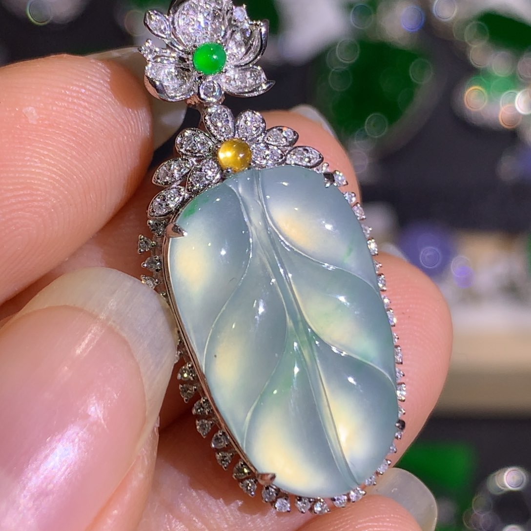 翡翠颈饰18K金镶嵌8、