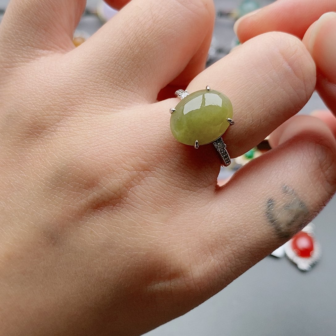 翡翠戒指银S925镶嵌11111111